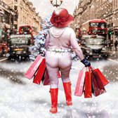 Kaart - Kerst - Tracks - Nudisten shoppen - XS336