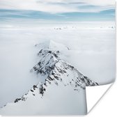 Besneeuwde Alpen poster papier 100x100 cm - Foto print op Poster (wanddecoratie woonkamer / slaapkamer) / Landschappen Poster