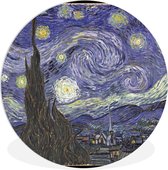 WallCircle - Wandcirkel ⌀ 150 - Sterrennacht - Vincent van Gogh - Ronde schilderijen woonkamer - Wandbord rond - Muurdecoratie cirkel - Kamer decoratie binnen - Wanddecoratie muurcirkel - Woonaccessoires