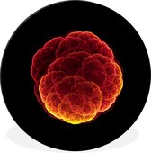 WallCircle - Wandcirkel - Muurcirkel - Cirkel - Rood - Wolk - Aluminium - Dibond - ⌀ 90 cm - Binnen en Buiten