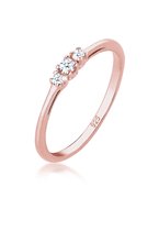 Elli PREMIUM Dames Ring Dames Verlovingsring Diamant (0.06 ct.) Delicaat in 925 Sterling Zilver