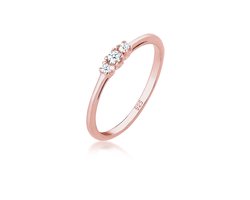 Elli PREMIUM - Ring - Dames Verlovingsring Diamant (0.06 ct.) Delicaat in 925 Sterling Zilver - Dames