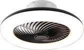 QAZQA clima - Design LED Dimbare Plafondventilator met lamp met Dimmer - 1 lichts - Ø 550 mm - Zwart - Woonkamer | Slaapkamer | Keuken