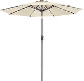 Kings Parasol Florida met LED verlichting kantelbaar crème - Ø 3m