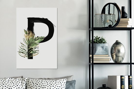 Lettre Jungle P 60x90 cm - Tirage photo sur toile (Décoration murale salon / chambre)