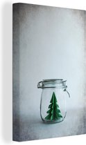 Illustration de Noël d'un sapin de Noël en papier dans un bocal en verre 40x60 cm - Tirage photo sur toile (Décoration murale salon / chambre)