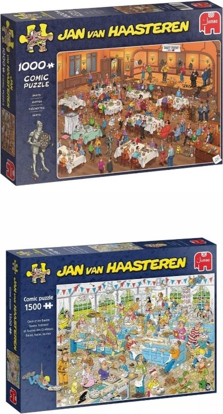 Goed opgeleid worm aankomst Jan van Haasteren Puzzelbundel - 2 stuks - Darts 1000 Stukjes & Taarten  Toernooi 1500... | bol.com