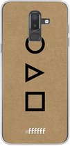 Samsung Galaxy J8 (2018) Hoesje Transparant TPU Case - Octopus Spel Symbols #ffffff