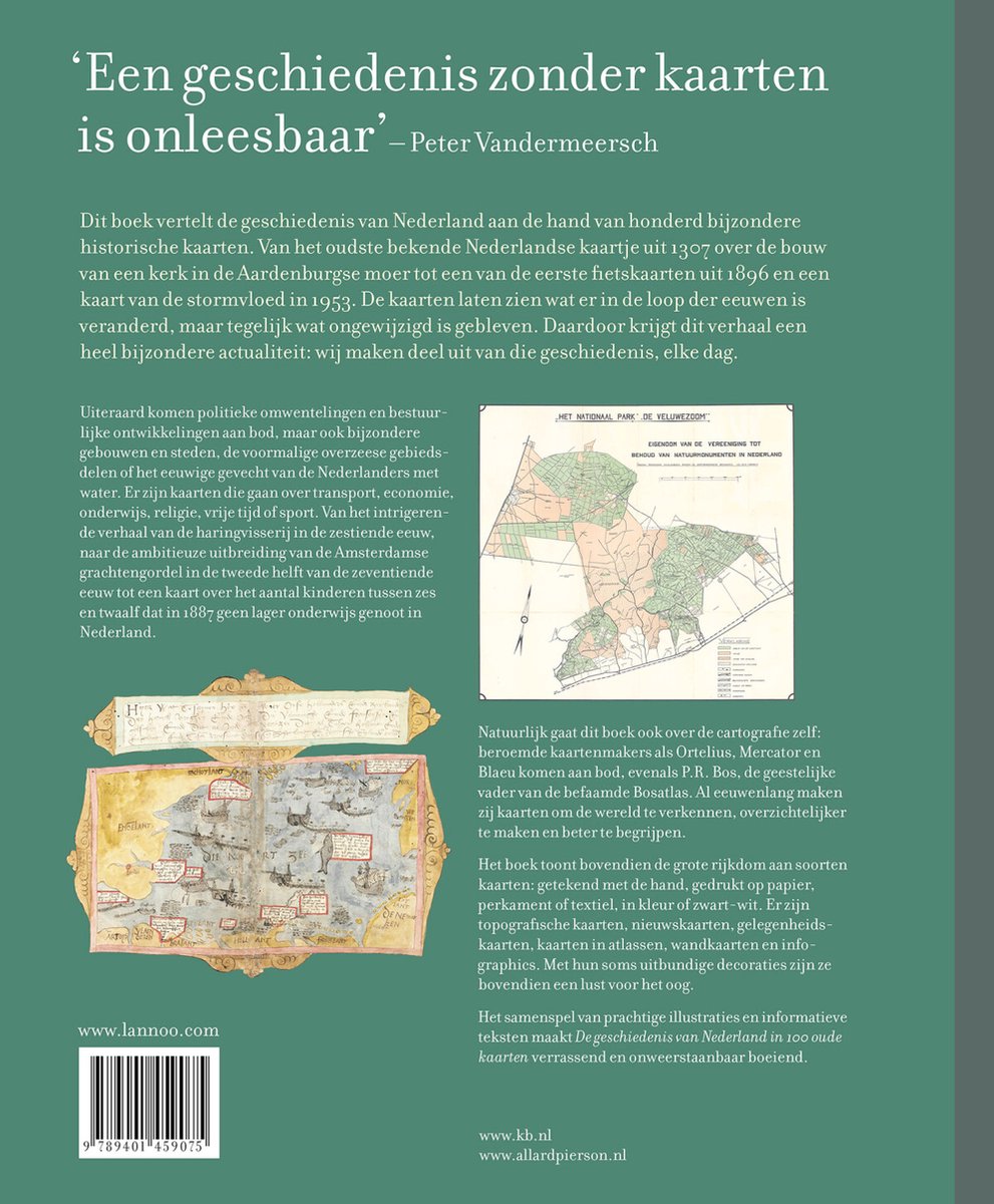 De geschiedenis van Nederland in 100 oude kaarten - back cover