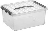 Boîte de rangement Sunware Q-Line, 15 L, 4 pièces, transparente / métallique