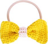 Haarelastiek bow yellow crochet | Meisje