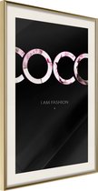Ingelijste Poster - Coco Goudkleurige lijst met passe-partout