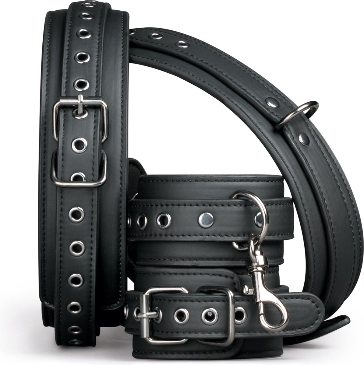 Goedkoopste EasyToys - Thigh & Wrist Cuff Set - Duurzaam - Kunstleer - Bondagetouw - Handboeien Seks - BDSM - BDSM Toys - Rollenspel - Rollenspel Erotiek - Erotisch Spel - Handboeien Speelgoed - Zwart