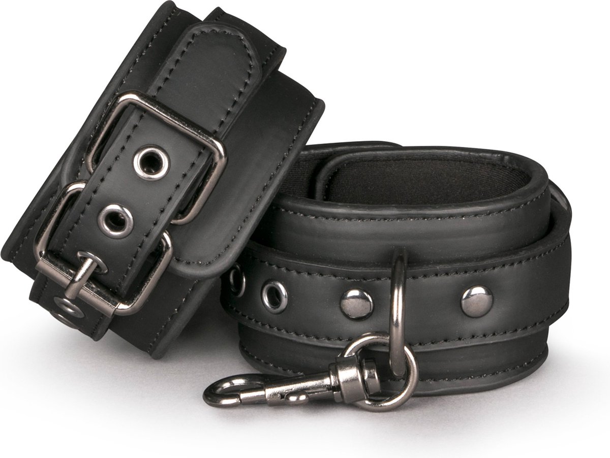 Goedkoopste EasyToys - Kunstlederen Handboeien - Duurzaam - Bondagetouw - Handboeien Seks - BDSM - BDSM Toys - Rollenspel Erotiek - Erotisch Spel - Handboeien Speelgoed - Zwart