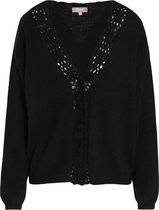 Cassis - Female - Cardigan met gehaakt detail  - Zwart