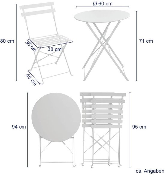 SVITA Brooklyn Bistro tuinmeubelset 3-delig rotan outdoor tuinlounge terras balkon tuinzitgroep met 2 stoelen en tafel bruin