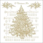Ambiente - Kerstservetten - Goud - O Christmas Tree Gold papieren servetten 3-laags - 100% FSC - 33x33cm