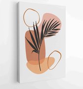 Botanische muur kunst vector set. Bloemen en gebladerte lijntekeningen met abstracte vorm. 4 - Moderne schilderijen – Verticaal – 1810230172 - 115*75 Vertical