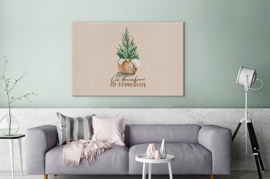 Peinture sur toile Noël - Proverbes - Chants de Noël - 120x80 cm - Décoration murale d'intérieur de Noël - Décoration de Noël Salon - Décoration de Noël à la maison