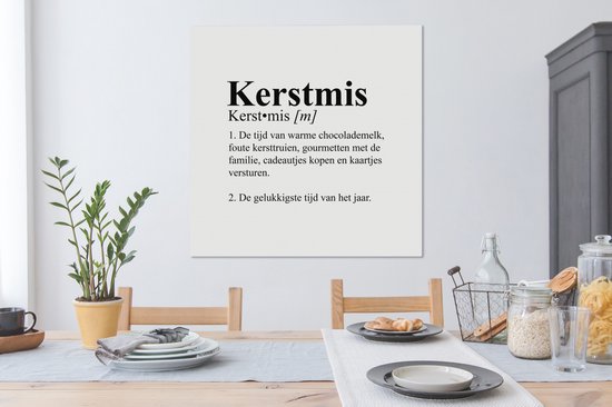 Tableau sur toile Proverbes - Citations - Définition de Noël - Dictionnaire - Noël - 90x90 cm - Décoration murale