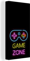 Canvas - Gaming - Game zone - Controller - Vintage - Neon - Gamen - 40x80 cm - Gaming room decoratie - Schilderijen op canvas - Game Kamer