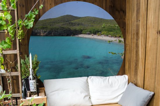 Garden Circle Beach - Curaçao - Île - 150x150 cm - Affiche de Jardin Ronde - Extérieur