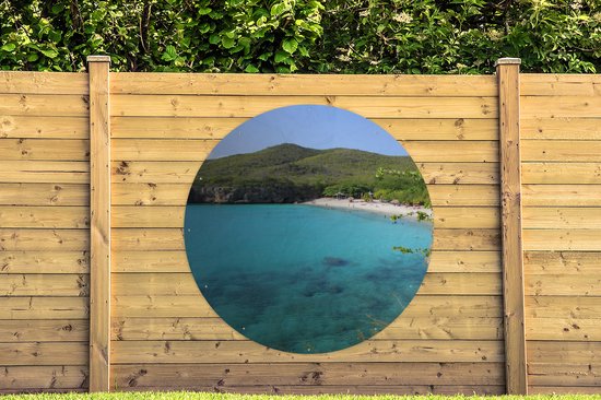 Garden Circle Beach - Curaçao - Île - 150x150 cm - Affiche de Jardin Ronde - Extérieur