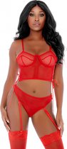 Ring Me Up Bustier Set - Red - Maat S