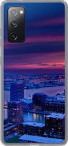Geschikt voor Samsung Galaxy S20 FE hoesje - Rotterdam - Lucht - Roze - Siliconen Telefoonhoesje