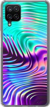 Geschikt voor Samsung Galaxy A12 hoesje - Kunst - Golf - Psychedelisch - Siliconen Telefoonhoesje