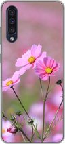 Geschikt voor Samsung Galaxy A50 hoesje - Bloemen - Buiten - Roze - Siliconen Telefoonhoesje