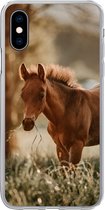 Geschikt voor iPhone X hoesje - Paard - Licht - Weide - Siliconen Telefoonhoesje
