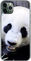 Geschikt voor iPhone 11 Pro Max hoesje - Panda - Dier - Bladeren - Siliconen Telefoonhoesje