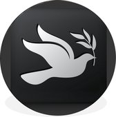 Une illustration d'un pigeon sur fond noir Cercle mural aluminium ⌀ 30 cm - impression photo sur cercle mural / cercle vivant / cercle jardin (décoration murale)