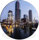 WallCircle - Wall Circle - Wall Circle - Rotterdam - Gratte-ciel - Water - Aluminium - Dibond - 120x120 cm - Intérieur et Extérieur XXL