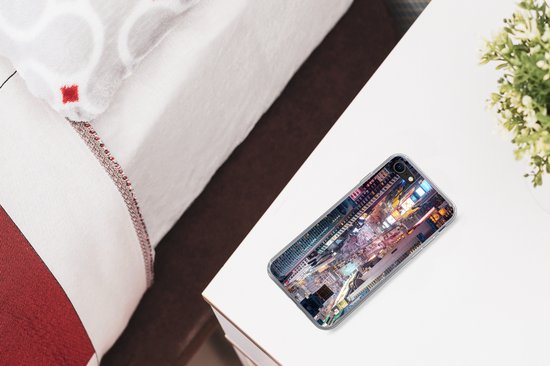 Coque iPhone 8 - Vue de dessus de Times Square à New York - Coque en Siliconen pour téléphone