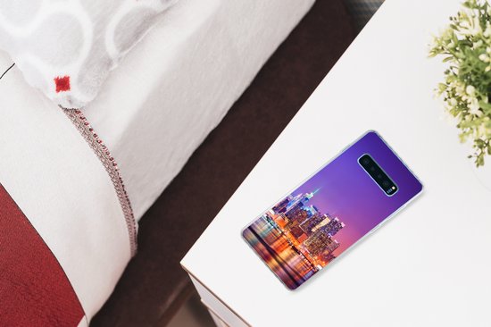 Coque Samsung Galaxy S10 Plus - New York - Skyline - Violet - Siliconen