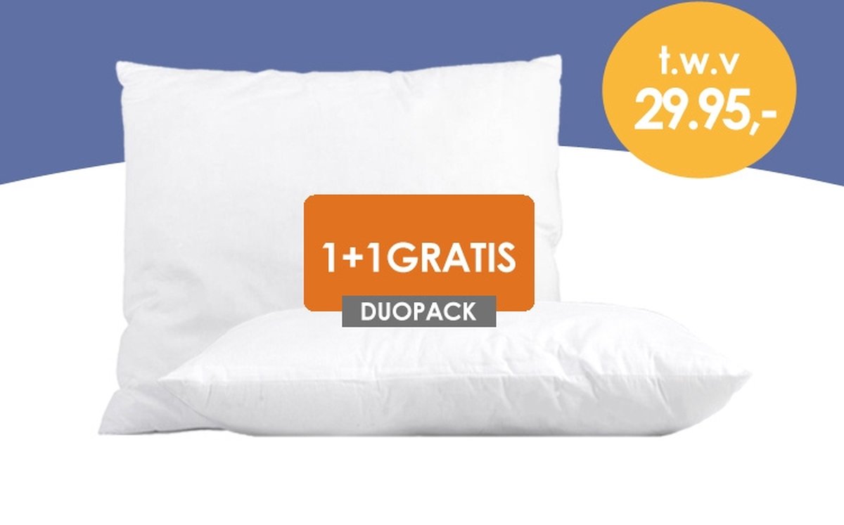 Voordeelpack Hoofdkussen White 1 + 1 Gratis