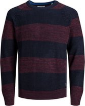 Jack & Jones Jack&Jones Pannel Stripe Knit Crew Neck BORDEAU M