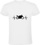 Motor Hartslag Heren T-shirt - motorrijder - motorfiets - bike - race - heartbeat