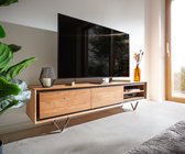 Tv-meubel Stonegrace 175 cm Acacia natuur 2 deuren 2 vakken steenfineer V-voet