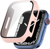 YONO Screen Protector Case geschikt voor Apple Watch Series 7 / 8 (41 mm) - Full Cover Bumper Hoesje iWatch - Roze