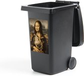 Container sticker Mona Lisa - Kat - Leonardo da Vinci - Vintage - Kunstwerk - Oude meesters - Schilderij - 40x60 cm - Kliko sticker