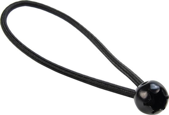 Spanner met bal 18cm elastiek zwart 10 stuks — afbeelding 2