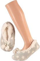 Meisjes ballerina sloffen/pantoffels grijs met witte sterren maat 28-30