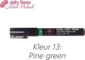 Jelly Bean Nail Polish Nail Art Pen - Pine green (kleur 13) - Groen - Nagelversiering - Nagel pen 7 ml