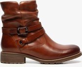 Hush Puppies gevoerde leren dames enkellaarsjes - Cognac - Maat 37 - Echt leer