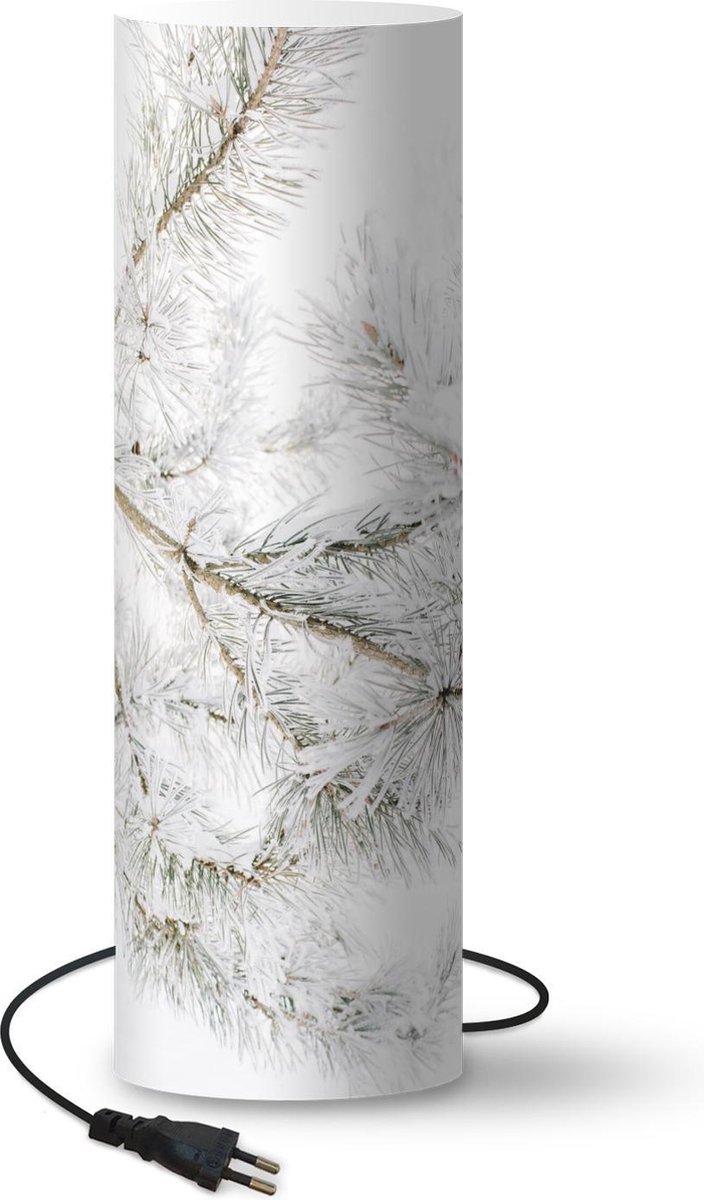 Lamp - Nachtlampje - Tafellamp slaapkamer - Winter - Takken - Sneeuw - 70 cm hoog - Ø22.3 cm - Inclusief LED lamp
