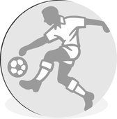 WallCircle - Wandcirkel - Muurcirkel - Een illustratie van een persoon die de voetbal aanneemt - Jongens - Meisjes - Kinderen - Aluminium - Dibond - ⌀ 30 cm - Binnen en Buiten