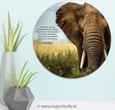 Muurdecoratie - Muurcirkel - Rond - Olifant - De Heer zal je leiden - 30cm - Christelijk - Bijbel - Geloof - Majestically - 2 stuks